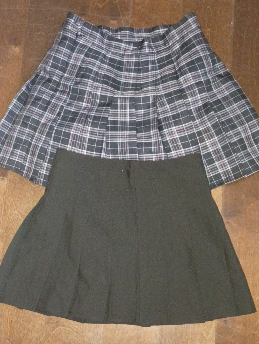 Women’s Black Pleated Mini Skirt - Classic & Plaid Options